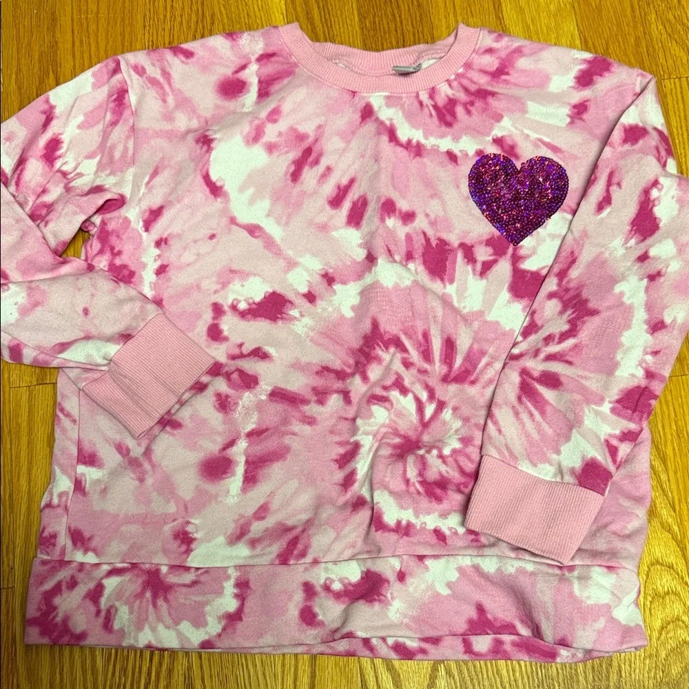 The Children's Place Pink Tie-Dye Sweatshirt with Heart